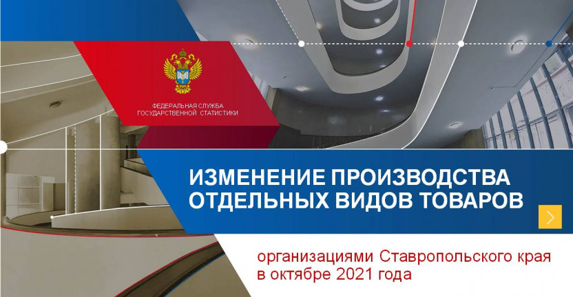 Изменение производства отдельных видов товаров организациями Ставропольского края в октябре 2021 года